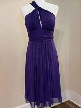 Dollar Elegant Purple Halter Midi Dress